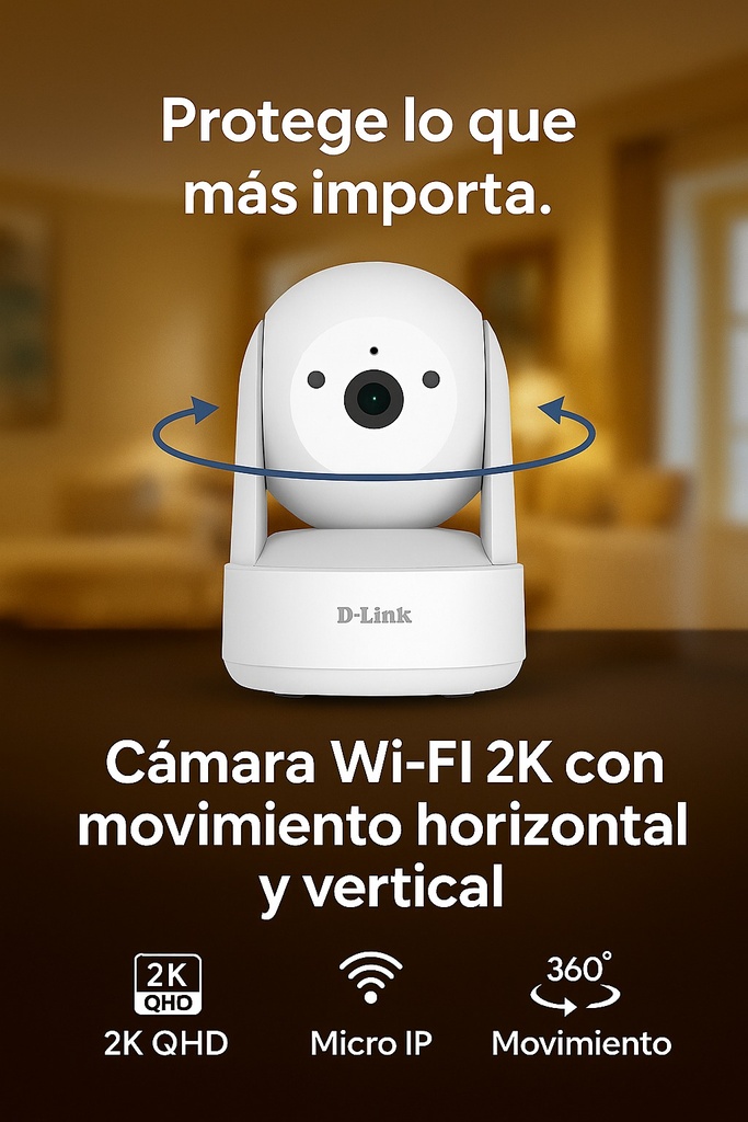 Camara de seguridad Inteligente D-Link DCS-6501LH, Resolucion 2K/Wi-Fi/Bluetooth LE 5.2 / DCS-6501LH