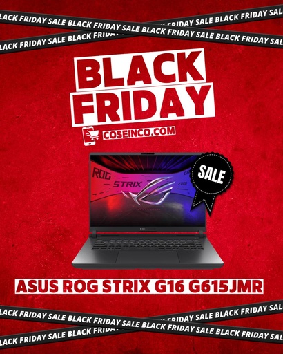 ASUS ROG Strix G16 G615JMR Gaming Laptop, 16" FHD+ IPS 165Hz Display, Intel Core i7-14650HX, 16GB RAM, 1TB SSD, GeForce RTX 5060 8GB, English K/B, Win11, Eclipse Gray / 90NR0LB1-M000M0