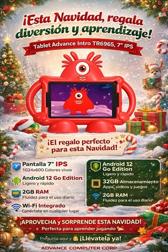 [449197] Tablet Advance Intro TR6965, 7" IPS 1024x600, Android 12 Go Edition , 32GB, 2GB RAM, Wi-Fi / ADV-TR6965