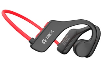 [422855] Audífono de conducción de aire TEROS TE-8078R, bluetooth, rojo /gris/TE8078