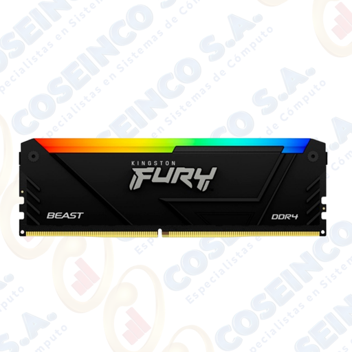 [426495] Memoria Kingston Fury Beast 32GB DDR4-3200MHz PC4-25600, CL16, 1.35V, 288-Pin, RGB, DIMM / KF432C16BB2A/32